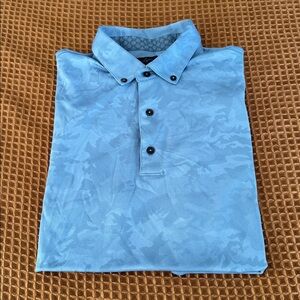 Greg Norman Polo Shirt Mens Large Grey Camo Attack Life PlayDry Performance Golf